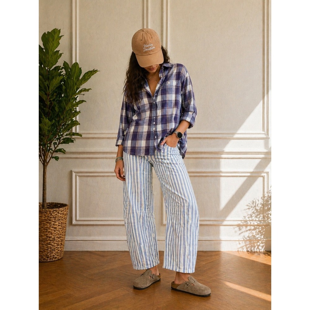 Ridgecut Womens Purple‎ Plaid Flannel Button Down Shirt Long Sleeve Size L